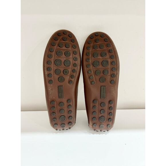 Salvatore Ferragamo Florin Leather Moccasin Driving Loafer Shoes Brown Men 10.5E